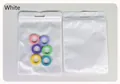 Frosted white translucent resealable bags with hanging hole and zip closure detail - White