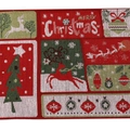Jacquard woven Christmas placemat with reindeer and Merry Christmas lettering - Alphabet Reindeer Style/J-CZ05