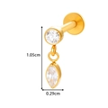 Piercing en titane doré avec pendentifs ronds et marquises en zircon blanc - Pendentif Zircone Goutte Ronde (T2546-3# Gold)