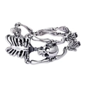 Gothic silver skull skeleton bracelet for men featuring vacuum plated stainless steel - Vintage Skeleton (KB42457-D) / Steel Smooth