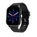Black smartwatch with 1.83 inch touch screen and silicone strap shown in 45-degree view - Silicone Strap / Black