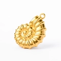 Golden nautilus shell pendant in stainless steel with a vintage spiral ocean design - Conch / Gold