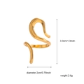 Unregelmäßiger gedrehter Edelstahlring in Gold mit Maßen und geometrischem Design - JR274-Serpentinenwelle