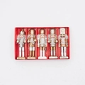 Set of 5 gold and silver Christmas nutcracker soldier ornaments in red gift box - 5PCS Glitter Gold Set