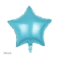 18-inch sky blue star-shaped foil balloon with metallic finish for party decoration - Star Teal