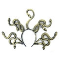 Cerchietto con serpenti di Medusa in oro bronzo antico per costume cosplay di Halloween - Oro Anticato