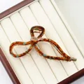 Elegante pinza per capelli a fiocco con trama tartarugata blu e molla dorata - 11.8*5.8*4.9cm / Multicolore Smaltato