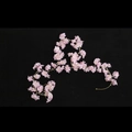 Artificial pink cherry blossom vine decoration with flexible plastic stem on black background - 1.8m/135 Flowers / Pink