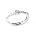 Adjustable silver letter Z ring with sparkling stones in a 18k plated finish - Letter Z