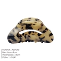 Minimalist moon-shaped khaki tortoise acetate hair claw clip for elegant styling - Khaki