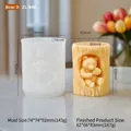 3D bear silicone mold for candles showing textured tree hole bear and honeycomb finish - Bear D ZL-946