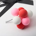 Close-up of pink, red and white balloon cake toppers with metal wire for party decor - Ball Bundle / Red Pink White Ball Bundle