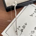 Épingle à cheveux ondulée en métal argenté avec perles en style néo-chinois - Style Bourgeon Argent