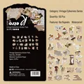 Retro scrapbooking sticker set with 30 waterproof pieces featuring vintage butterfly motifs - XCC001 Retro Letter - 30 Sheets/Pack