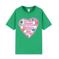 Green Mother's Day t-shirt featuring a pink heart and Happy Mother's Day print - Green (Heart Pattern)