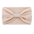 Elastic beige yoga headband with a twist bow design made from soft stretch fabric - Khaki