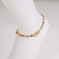 Dubbellaagse gouden enkelband met kleurrijke kralen en halve maan bedels in boho-stijl - Stijl 2 Enkelbandje