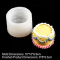 3D heart shaped silicone mold for cakes and candles with wavy texture in white finish - B127 / Clear