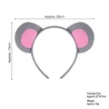 Cerchietto con orecchie di topo grigio per bambini, dimensioni 20x15cm con dettagli rosa - Fascia per Capelli Orecchie di Topo / Grigio