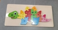 Dinosaur wooden number puzzle for kids featuring colorful 3D pieces with 1-10 counting blocks - Dinosaur 5