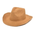 Cappello fedora classico in paglia marrone a tesa larga per la protezione solare estiva - M(56-58cm) / Cachi