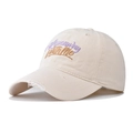 Vintage-Baseballkappe aus gewaschener Baumwolle in Creme mit Runaway-Bestickung - Verstellbar / Beige