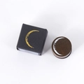 Vintage wooden moon phase stamp with crescent design and black square gift box - Crescent Moon