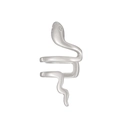 Minimalist silver snake ear cuff featuring a coiled design with a small zircon accent - Coiled Snake Earrings