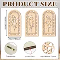 Detailed size specifications for rustic wood arch wall art with floral prints - Daisy Magnolia Floral Style (Y24Y51220_Q)