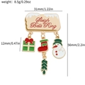 Enamel Christmas brooch with sleigh bells, snowman, and stocking hanging pendants - Sleigh Bells Ring