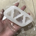 White four-cavity silicone cheese mold for mousse and chocolate making in packaging - 6135 (Transparent)