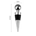 Tapón de vino de metal pulido con anillos de silicona, altura total de 8,5 cm - Cabeza Redonda de Aleación de Aluminio + Anillo de Silicona