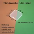 Transparent square PP plastic organizer box for stationery and nail art storage 7.5cm - New 7.5cm Square Box Height 1.5cm