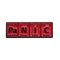 Panic-Element-Periodensystem-Anstecknadel aus Metall und Emaille in Rot und Schwarz - Panic Stil (xz9286)