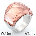 Champagne crystal wide ring in silver finish with 18mm width and 14g weight details - Champagne/Silver (KR37533-K)
