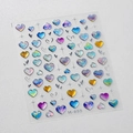 Stickers ongles cœur M-655 effet aurora avec dégradé métallique et détails étoilés - Tamponnage Argent Coeur (M-655) / Marquage Argent + Jelly