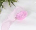 Pink translucent wavy-edged linen ribbon roll for floral bouquet and gift wrapping - 2.5cm Simple Pack / Sakura Pink