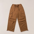 Pantalones cargo retro camel con cordón y detalles de pliegues únicos en la rodilla - XS / Marrón Mustang