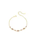 Elegant S925 sterling silver bracelet featuring red gemstones and sparkling white zircons - Gold Plated S925 Silver With Red Gemstone