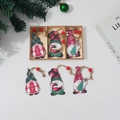 Three colorful wooden Christmas forest gnome ornaments set with festive decorations - 9PCS Wooden Ornaments HB1582-A