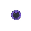 Cartoon enamel pin with black cat trying my best text on purple background - XZ75-6 Trying My Best Black Cat