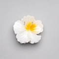 Gradient white and yellow frangipani flower hair claw clip with frosted texture finish - White Yellow Gradient Flower [8cm Large]