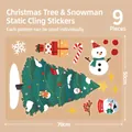 Christmas window static stickers set with Santa, tree, and snowman motifs 50x70cm - Tree Snowman
