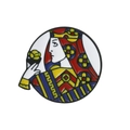 Enamel lapel pin with colorful poker queen illustration and polished metal finish - Queen Style (C1993-1)