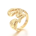 Anillo de serpiente dorado único en acero inoxidable con escamas y diseño abierto ajustable - US 8 / Color Dorado (KR108198-KJX)