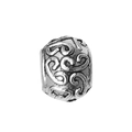 Silver alloy large hole bead with embossed floral scroll patterns for DIY jewelry - 1pc Cloud Pattern Heart