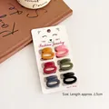 Set of 6 colorful Morandi mini hair claws in resin material, 2.5cm size for kids and women - Mini Hair Clip Set (006#) / Set of 6