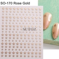 Detail der roségoldenen Stern-Nagelaufkleber Modell SO-170 mit 3D-Metallglanz-Textur - SO-170 Roségold