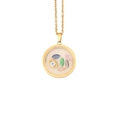 Collana malocchio dorata in acciaio inossidabile con cristalli marquise colorati - Stile Occhio Blu e Pietre Colorate (1#)