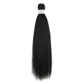 Mèche unique de tresses synthétiques noires de 26 pouces sur fond blanc immaculé - Noir Naturel (FR 1B)